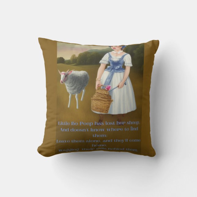 Coussin Little bo- peep a perdu son mouton amusant mignon (Recto)