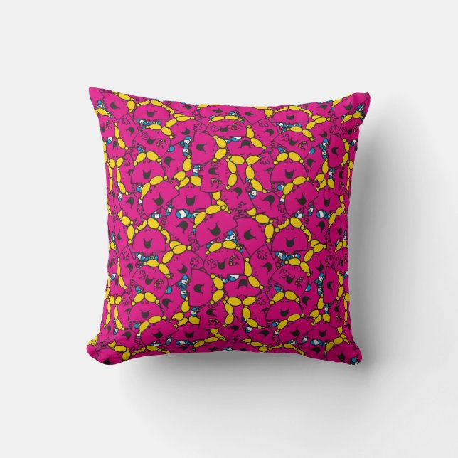 Coussin Little Miss Chatterbox | Motif rose vif (Recto)