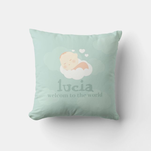 Coussin Little One on cloud pillow, New Baby Throw Pillow  (Recto)