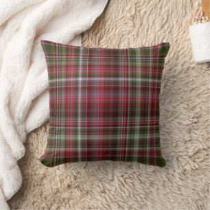 Coussin Little Red Berries Red et Green Plaid