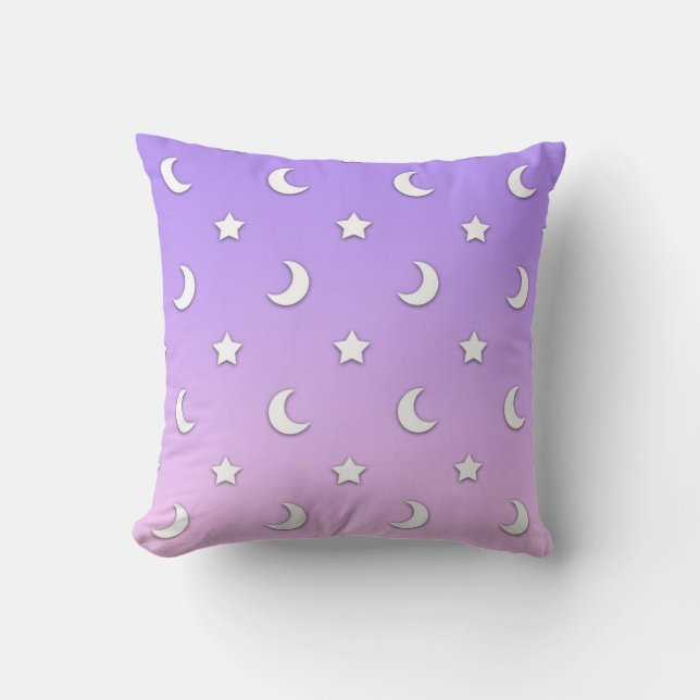 Coussin Little White Stars and Moons Motif (Recto)