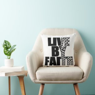 Coussin Live By Faith Christian Thaillow Pillow