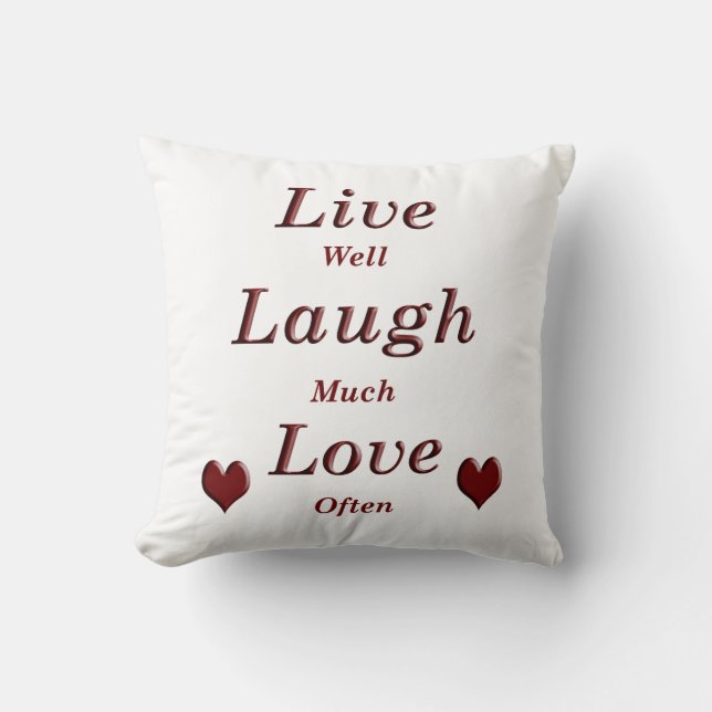 Coussin Live Laugh Love (Recto)