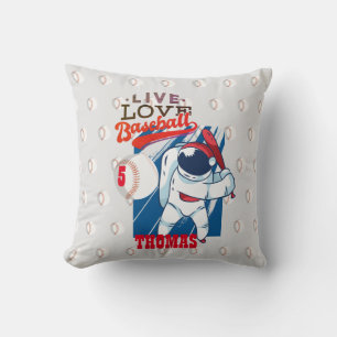 Coussin Live Love BASEBALL Add birthday AGE and Name