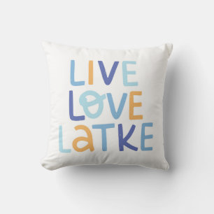 Coussin Live Love Latke Hanoukka Design