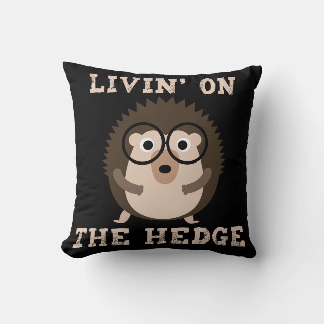 Coussin Livin sur le hérisson de hérisson drôle de haies (Recto)