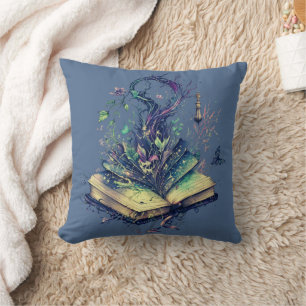 Coussin Livre des Ombres Beau Bleu Halloween