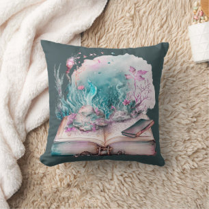 Coussin Livre des ombres Beau Vert Halloween