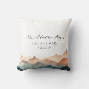 Coussin Livre d'or alternatif pour mariage Montagne Orange