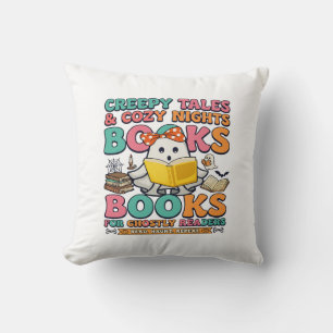Coussin Livres Contes Effrayants Fantômes Lecture Toile D'
