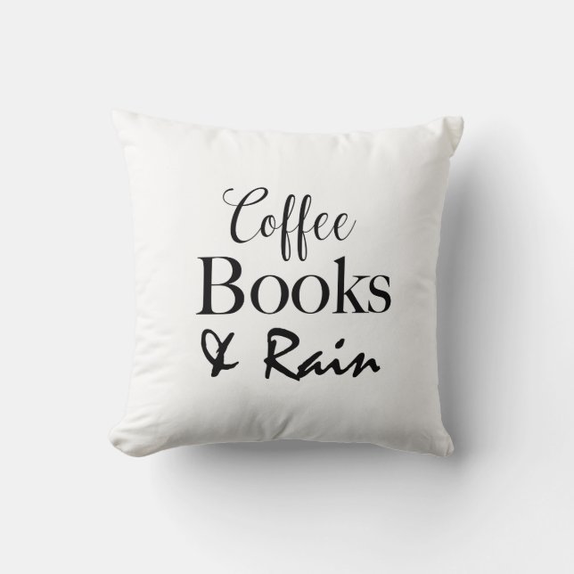 Coussin Livres de café et carreau de pluie (Recto)