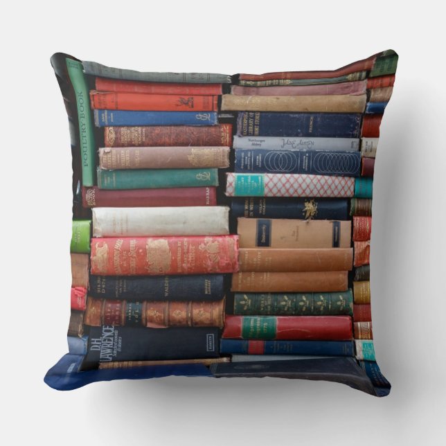 Coussin Livres Lire l'amour vieux livres (Recto)
