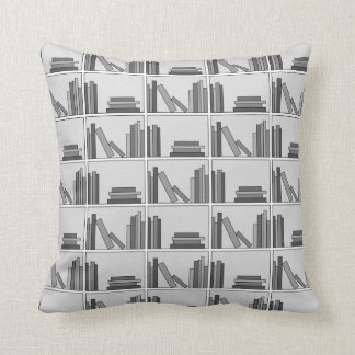 Coussin Livres sur l'étagère. Monochrome