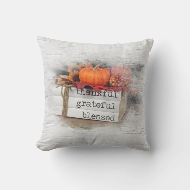 Coussin Livres Thanksgiving Sur Birch (Recto)