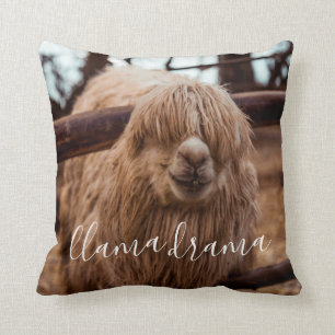 Coussin Llama Drama Silence et Fun Alpaca