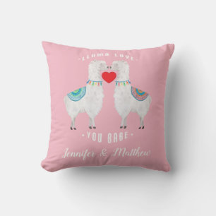 Coussin Llama Love You Babe Custom Couples Noms