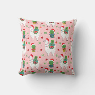 Coussin Llamas et cactus Motif de Noël