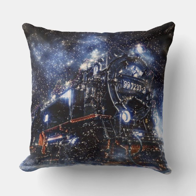 Coussin Locomotive Vintage du train fantôme (Recto)