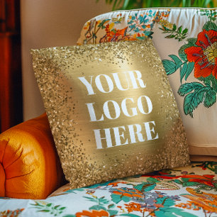 Coussin Logo de bordure et d'huile de Parties scintillant 