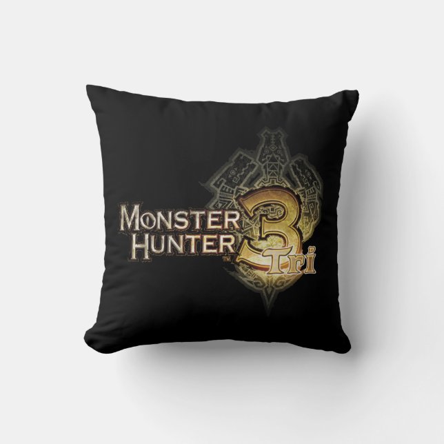Coussin Logo de chasseur de monstre tri (Recto)
