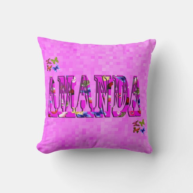 Coussin Logo de nom Amanda, (Recto)