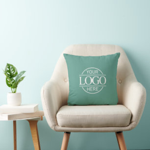 Coussin Logo d'entreprise corporative sarcelle promotionne