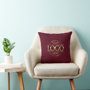 Coussin Logo d'entreprise de marque Burgundy