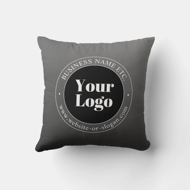 Coussin Logo d'entreprise ou design & texte modifiable (Verso)