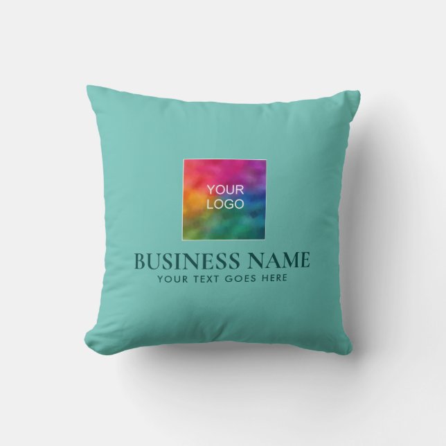 Coussin Logo du client Ajouter un Carré Modèle minimal de  (Recto)