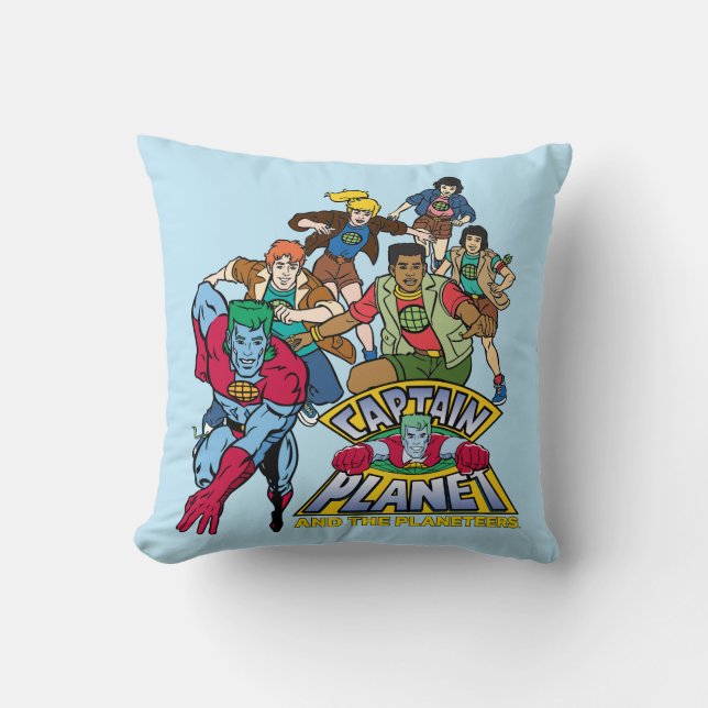 Coussin Logo graphique du Capitaine Planet & the Planeteer (Recto)