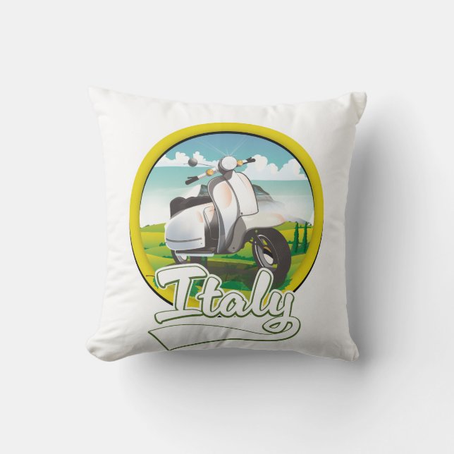 Coussin Logo Italie Scooter Travel (Recto)