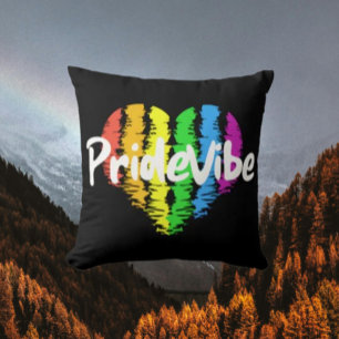 Coussin Logo PrideVibe Coeur arc-en-ciel