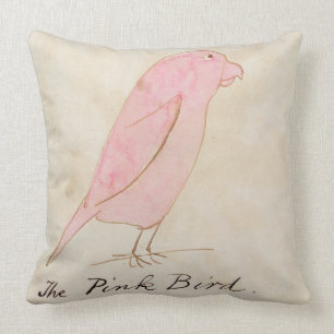 Coussin L'oiseau rose, de 'seize dessins de BIR comique