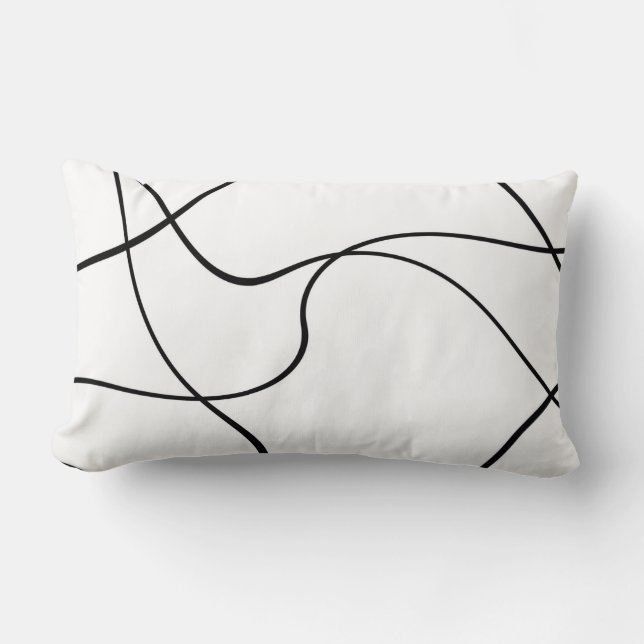 Coussin lombaire - 13" X.21" - "lignes abstraites (Recto)