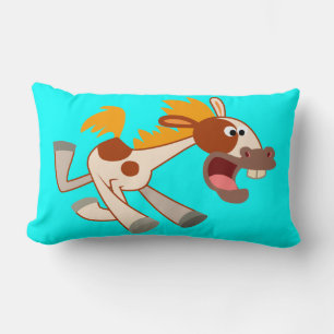 Coussin lombaire de bande dessinée de cheval animé