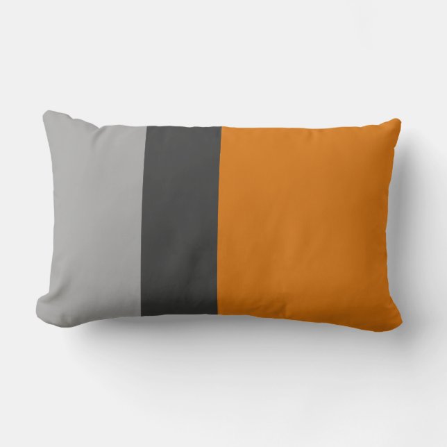 Coussin lombaire de bloc de couleur de citrouille (Recto)