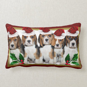 Coussin lombaire de chiots de beagle de Noël