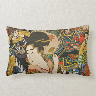 Coussin lombaire de collage asiatique vintage
