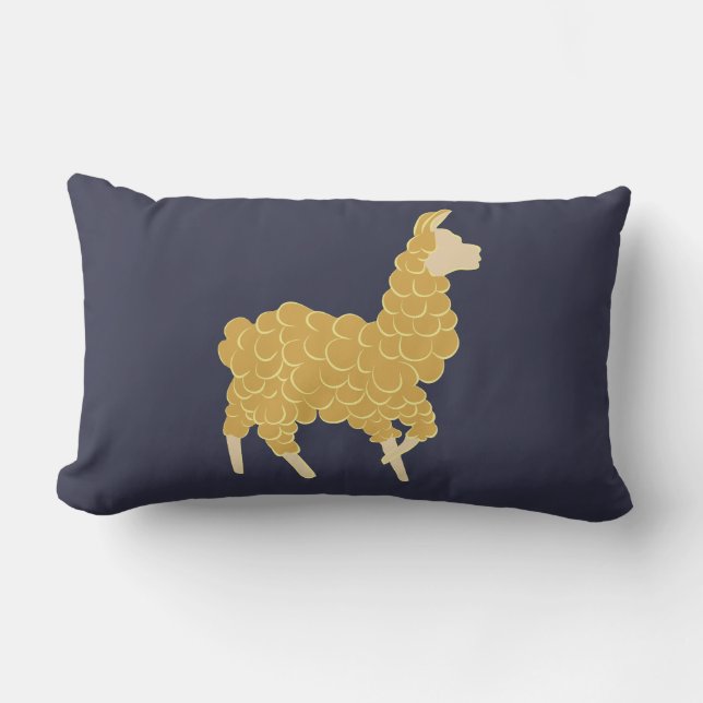 Coussin lombaire de coussin de lama d'or (Recto)