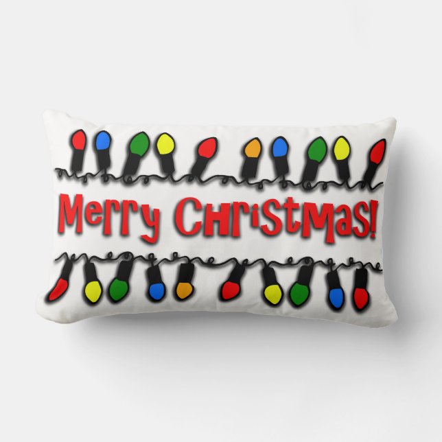 Coussin lombaire de décor de vacances de lumières (Recto)