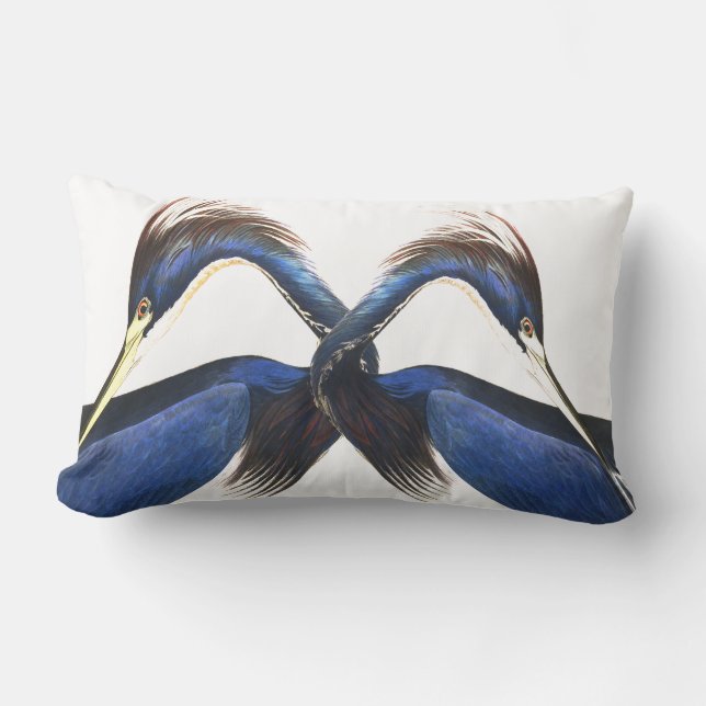 Coussin lombaire de faune d'oiseaux de héron (Recto)