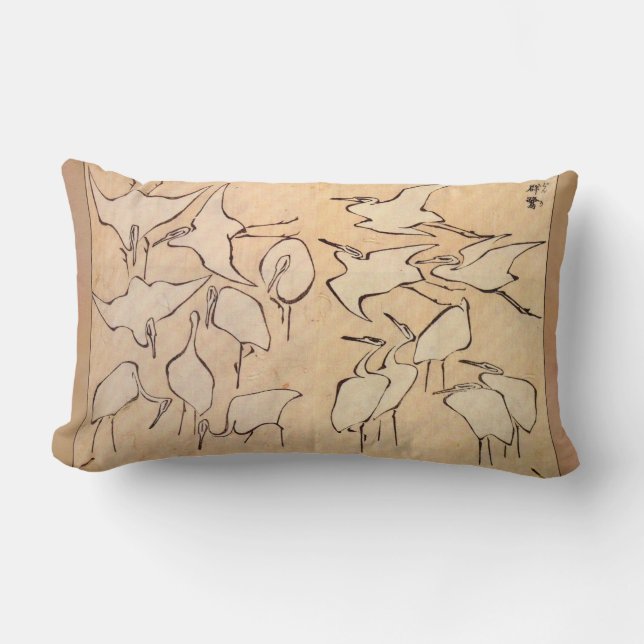 Coussin lombaire de grue de Hokusai (Recto)