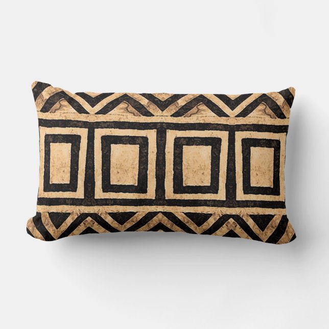 Coussin lombaire de motif de tissu de Kuba (Recto)