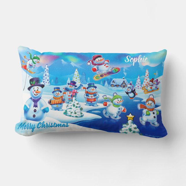 Coussin lombaire de Noël pour enfants ou coussin (Recto)