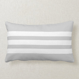 Coussin lombaire de rayure triple blanche et grise