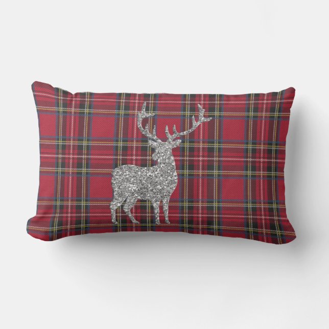 Coussin lombaire de tartan rouge (Recto)