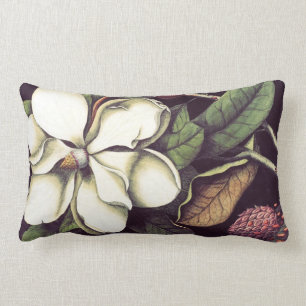 Coussin lombaire décoratif floral de magnolia