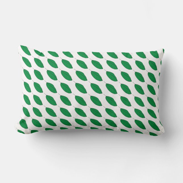 Coussin (lombaire) - Feuilles verts (Recto)