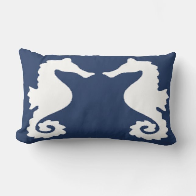 Coussin lombaire nautique d'hippocampes (Recto)