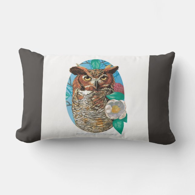 Coussin lombaire pour des amants de hibou (Recto)